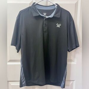 Vortex Men’s Black Performance Polo with Gray Accents